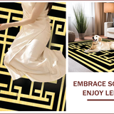 Ultra Soft Area Rug, Non Slip, Stain Resistant, Washable Area Rugs for Living Room, Bedroom, Sophisticated Black Diamond Design(Black)