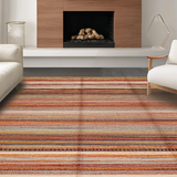 Ultra Soft Area Rug, Non Slip, Stain Resistant, Washable Area Rugs for Living Room, Bedroom, Colorful Eclectic Fiber Pattern(Orange)