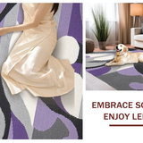 Ultra Soft Area Rug, Non Slip, Stain Resistant, Washable Area Rugs for Living Room, Bedroom, Abstract Grey Purple Elegance(Purple)
