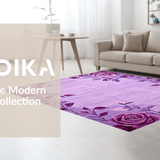 Ultra Soft Area Rug, Non Slip, Stain Resistant, Washable Area Rugs for Living Room, Bedroom, Vibrant Cozy Botanical Touch(Purple)