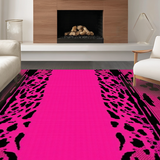 Ultra Soft Area Rug, Non Slip, Stain Resistant, Washable Area Rugs for Living Room, Bedroom, Chic Striped Cheetah Style(Pink)
