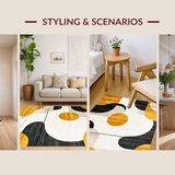 Ultra Soft Area Rug, Non Slip, Stain Resistant, Washable Area Rugs for Living Room, Bedroom, Trendy Dynamic Spiral Artwork(Yellow)