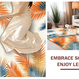 Ultra Soft Area Rug, Non Slip, Stain Resistant, Washable Area Rugs for Living Room, Bedroom, Energetic Cream and Coral Theme(Orange)