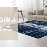 Ultra Soft Area Rug, Non Slip, Stain Resistant, Washable Area Rugs for Living Room, Bedroom, Serene Minimalist Soft Abstract Lines(Blue)
