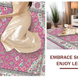 Ultra Soft Area Rug, Non Slip, Stain Resistant, Washable Area Rugs for Living Room, Bedroom, Soft Colorful Medallion Theme(Pink)