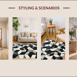 Ultra Soft Area Rug, Non Slip, Stain Resistant, Washable Area Rugs for Living Room, Bedroom, Non-Shedding Minimalist Home Office Geometric Carpet(Gray)