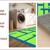 Ultra Soft Area Rug, Non Slip, Stain Resistant, Washable Area Rugs for Living Room, Bedroom, Colorful Cityscape Adventure Mat(Green)