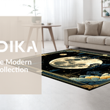 Ultra Soft Area Rug, Non Slip, Stain Resistant, Washable Area Rugs for Living Room, Bedroom, Enchanting Moonlit Boho Design(Gold)
