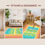 Colorful Retro Geometric Arrangement(Yellow)