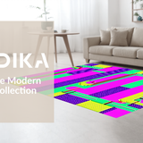 Ultra Soft Area Rug, Non Slip, Stain Resistant, Washable Area Rugs for Living Room, Bedroom, Dynamic Polygonal Game Motif(Pink)
