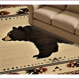 Ultra Soft Area Rug, Non Slip, Stain Resistant, Washable Area Rugs for Living Room, Bedroom, Nature-Inspired Lodge Charm(Beige)