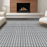 Ultra Soft Area Rug, Non Slip, Stain Resistant, Washable Area Rugs for Living Room, Bedroom, Contemporary Black and Beige Trellis(Gray)