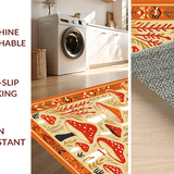 Ultra Soft Area Rug, Non Slip, Stain Resistant, Washable Area Rugs for Living Room, Bedroom, Joyful Eclectic Design Elements(Orange)