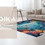 Ultra Soft Area Rug, Non Slip, Stain Resistant, Washable Area Rugs for Living Room, Bedroom, Toddler Playroom Ocean Adventure Alphabet Shape Area Rug(Blue)