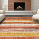 Ultra Soft Area Rug, Non Slip, Stain Resistant, Washable Area Rugs for Living Room, Bedroom, Rustic Vibrant Abstract Medley(Orange)