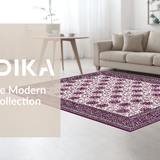 Ultra Soft Area Rug, Non Slip, Stain Resistant, Washable Area Rugs for Living Room, Bedroom, Contemporary Ogee Pattern Fusion(Purple)