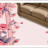Ultra Soft Area Rug, Non Slip, Stain Resistant, Washable Area Rugs for Living Room, Bedroom, Soft Pastel Floral Living Room Washable Carpet(Pink)