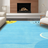Ultra Soft Area Rug, Non Slip, Stain Resistant, Washable Area Rugs for Living Room, Bedroom, Lighthearted Cartoonish Graphic Motif(Blue)
