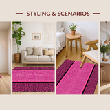 Ultra Soft Area Rug, Non Slip, Stain Resistant, Washable Area Rugs for Living Room, Bedroom, Playful Pink and Black Decorative Blend(Pink)