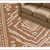 Ultra Soft Area Rug, Non Slip, Stain Resistant, Washable Area Rugs for Living Room, Bedroom, Western Aztec Non-Slip Living Room Rug(Brown)