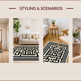 Ultra Soft Area Rug, Non Slip, Stain Resistant, Washable Area Rugs for Living Room, Bedroom, Modern Neutral Home Office Low Pile Rug(Black)