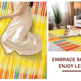 Ultra Soft Area Rug, Non Slip, Stain Resistant, Washable Area Rugs for Living Room, Bedroom, Charming Whimsical Rainbow Design(Yellow)