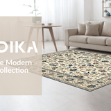 Ultra Soft Area Rug, Non Slip, Stain Resistant, Washable Area Rugs for Living Room, Bedroom, Dynamic Greenery Patterned Accent(Beige)