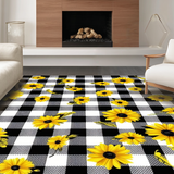 Charming Vibrant Sunflower Motif(Black)