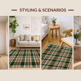 Ultra Soft Area Rug, Non Slip, Stain Resistant, Washable Area Rugs for Living Room, Bedroom, Charming Cabin Pine Tree Design(Brown)