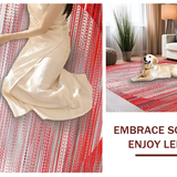 Ultra Soft Area Rug, Non Slip, Stain Resistant, Washable Area Rugs for Living Room, Bedroom, Chic Abstract Circular Arrangement(Red)