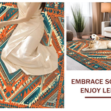 Ultra Soft Area Rug, Non Slip, Stain Resistant, Washable Area Rugs for Living Room, Bedroom, Luxurious Multicolor Geometric Arrangement(Orange)