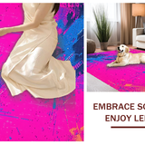 Ultra Soft Area Rug, Non Slip, Stain Resistant, Washable Area Rugs for Living Room, Bedroom, Vibrant Abstract Galaxy Aesthetic(Pink)