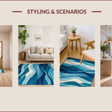 Calming Oceanic Curvilinear Design(Blue)