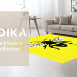 Ultra Soft Area Rug, Non Slip, Stain Resistant, Washable Area Rugs for Living Room, Bedroom, Bright Yellow Abstract Bee Theme(Yellow)