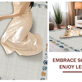 Ultra Soft Area Rug, Non Slip, Stain Resistant, Washable Area Rugs for Living Room, Bedroom, Chic Grey Paw Print Aesthetic(Beige)