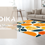 Ultra Soft Area Rug, Non Slip, Stain Resistant, Washable Area Rugs for Living Room, Bedroom, Fun Juicy Patterned Surface(Orange)