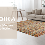Ultra Soft Area Rug, Non Slip, Stain Resistant, Washable Area Rugs for Living Room, Bedroom, Stylish Textured Geometric Arrangement(Orange)