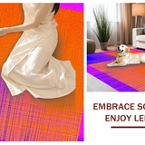 Ultra Soft Area Rug, Non Slip, Stain Resistant, Washable Area Rugs for Living Room, Bedroom, Contemporary Bright Sensory Composition(Orange)