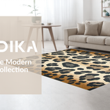 Ultra Soft Area Rug, Non Slip, Stain Resistant, Washable Area Rugs for Living Room, Bedroom, Eclectic Gray Animal Motif(Beige)
