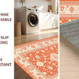 Ultra Soft Area Rug, Non Slip, Stain Resistant, Washable Area Rugs for Living Room, Bedroom, Luxurious Minimalist Tiled Arrangement(Orange)