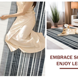 Ultra Soft Area Rug, Non Slip, Stain Resistant, Washable Area Rugs for Living Room, Bedroom, Classic Porch Layering Rug Graphic Stripe Design Entrance Accent Mat(Gray)