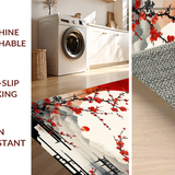 Ultra Soft Area Rug, Non Slip, Stain Resistant, Washable Area Rugs for Living Room, Bedroom, Warm Earthy Floral Arrangement(Red)