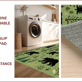 Ultra Soft Area Rug, Non Slip, Stain Resistant, Washable Area Rugs for Living Room, Bedroom, Charming Bear and Moose Designs(Green)