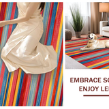 Ultra Soft Area Rug, Non Slip, Stain Resistant, Washable Area Rugs for Living Room, Bedroom, Dynamic Red-Blue Yellow Fusion(Red)