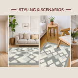 Contemporary Grey Diamond Mosaic(Gray)