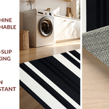 Ultra Soft Area Rug, Non Slip, Stain Resistant, Washable Area Rugs for Living Room, Bedroom, Whimsical Bold Patterned Composition(Black)