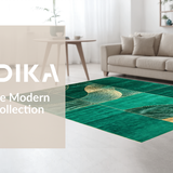 Ultra Soft Area Rug, Non Slip, Stain Resistant, Washable Area Rugs for Living Room, Bedroom, Luxurious Fluffy Asymmetrical Design(Green)