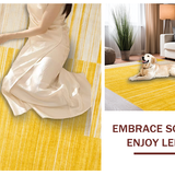 Ultra Soft Area Rug, Non Slip, Stain Resistant, Washable Area Rugs for Living Room, Bedroom, Soft Cozy Earthy Minimalism(Yellow)