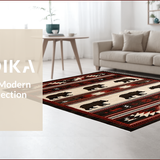 Ultra Soft Area Rug, Non Slip, Stain Resistant, Washable Area Rugs for Living Room, Bedroom, Southwest Rustic Wildlife Motif(Black)
