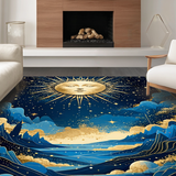 Ultra Soft Area Rug, Non Slip, Stain Resistant, Washable Area Rugs for Living Room, Bedroom, Dreamy Universe Celestial Vibes(Blue)